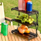 Maxbell Camping Folding Storage Rack Foldable Plant Display Shelf for Barbecues Home Type A