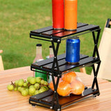 Maxbell Camping Folding Storage Rack Foldable Plant Display Shelf for Barbecues Home Type A