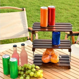 Maxbell Camping Folding Storage Rack Foldable Plant Display Shelf for Barbecues Home Type A