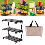 Maxbell Camping Folding Storage Rack Foldable Plant Display Shelf for Barbecues Home Type A