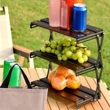 Maxbell Camping Folding Storage Rack Foldable Plant Display Shelf for Barbecues Home Type A