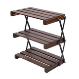 Maxbell Camping Folding Storage Rack Foldable Plant Display Shelf for Barbecues Home Type B