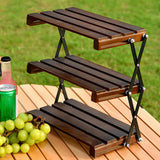 Maxbell Camping Folding Storage Rack Foldable Plant Display Shelf for Barbecues Home Type B