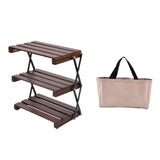 Maxbell Camping Folding Storage Rack Foldable Plant Display Shelf for Barbecues Home Type B
