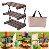 Maxbell Camping Folding Storage Rack Foldable Plant Display Shelf for Barbecues Home Type B