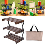 Maxbell Camping Folding Storage Rack Foldable Plant Display Shelf for Barbecues Home Type B