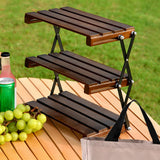 Maxbell Camping Folding Storage Rack Foldable Plant Display Shelf for Barbecues Home Type B