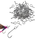 Maxbell 100Pcs Fly Fishing Snap for Freshwater Saltwater Fly Hook Snap No Knot Snaps L