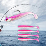 Maxbell Fishing Baits Silicone Trolling Baits Artificial Baits for Carp Salmon Perch Pink