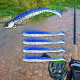 Maxbell Fishing Baits Silicone Trolling Baits Artificial Baits for Carp Salmon Perch Blue