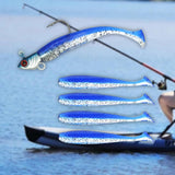 Maxbell Fishing Baits Silicone Trolling Baits Artificial Baits for Carp Salmon Perch Blue