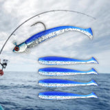 Maxbell Fishing Baits Silicone Trolling Baits Artificial Baits for Carp Salmon Perch Blue