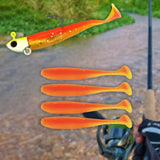 Maxbell Fishing Baits Silicone Trolling Baits Artificial Baits for Carp Salmon Perch Orange