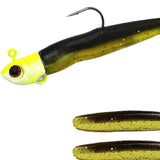 Maxbell Fishing Baits Silicone Trolling Baits Artificial Baits for Carp Salmon Perch Black Yellow