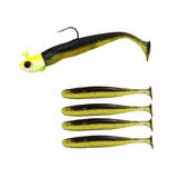 Maxbell Fishing Baits Silicone Trolling Baits Artificial Baits for Carp Salmon Perch Black Yellow