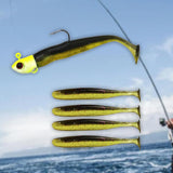Maxbell Fishing Baits Silicone Trolling Baits Artificial Baits for Carp Salmon Perch Black Yellow