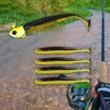 Maxbell Fishing Baits Silicone Trolling Baits Artificial Baits for Carp Salmon Perch Black Yellow