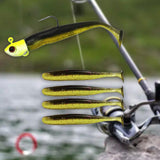 Maxbell Fishing Baits Silicone Trolling Baits Artificial Baits for Carp Salmon Perch Black Yellow