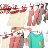 Maxbell Portable Clothesline Reusable Clothes Line Travel for Backyard Balcony Hotel Blue