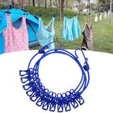 Maxbell Portable Clothesline Reusable Clothes Line Travel for Backyard Balcony Hotel Blue