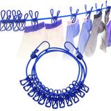 Maxbell Portable Clothesline Reusable Clothes Line Travel for Backyard Balcony Hotel Blue