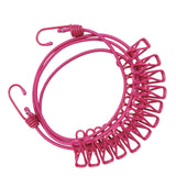Maxbell Portable Clothesline Reusable Clothes Line Travel for Backyard Balcony Hotel Rose Red