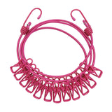 Maxbell Portable Clothesline Reusable Clothes Line Travel for Backyard Balcony Hotel Rose Red