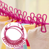 Maxbell Portable Clothesline Reusable Clothes Line Travel for Backyard Balcony Hotel Rose Red