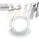 Maxbell Portable Clothesline Reusable Clothes Line Travel for Backyard Balcony Hotel White