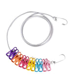 Maxbell Portable Clothesline Reusable Clothes Line Travel for Backyard Balcony Hotel Colorful