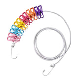 Maxbell Portable Clothesline Reusable Clothes Line Travel for Backyard Balcony Hotel Colorful