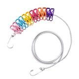 Maxbell Portable Clothesline Reusable Clothes Line Travel for Backyard Balcony Hotel Colorful