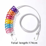 Maxbell Portable Clothesline Reusable Clothes Line Travel for Backyard Balcony Hotel Colorful