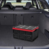 Maxbell Foldable Storage Bin with Lid with Handles Cargo Carrier Car Trunk Organizer PP Cover 30L