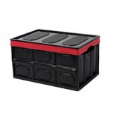 Maxbell Foldable Storage Bin with Lid with Handles Cargo Carrier Car Trunk Organizer PP Cover 56L