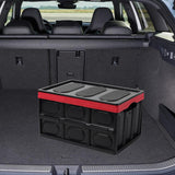 Maxbell Foldable Storage Bin with Lid with Handles Cargo Carrier Car Trunk Organizer PP Cover 56L