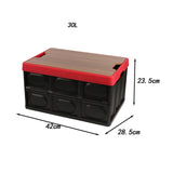 Maxbell Foldable Storage Bin with Lid with Handles Cargo Carrier Car Trunk Organizer Wooden Cover 30L