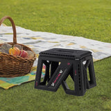 Maxbell Foldable Step Stool Seat Footstool Home Step Stool for Picnic Camping Garden Black Small