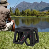 Maxbell Foldable Step Stool Seat Footstool Home Step Stool for Picnic Camping Garden Black Small