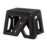 Maxbell Foldable Step Stool Seat Footstool Home Step Stool for Picnic Camping Garden Black Small