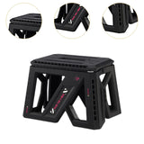 Maxbell Foldable Step Stool Seat Footstool Home Step Stool for Picnic Camping Garden Black Small
