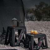 Maxbell Foldable Step Stool Seat Footstool Home Step Stool for Picnic Camping Garden Black Small