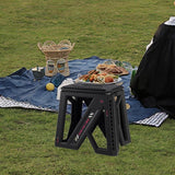 Maxbell Foldable Step Stool Seat Footstool Home Step Stool for Picnic Camping Garden Black Large