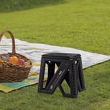 Maxbell Foldable Step Stool Seat Footstool Home Step Stool for Picnic Camping Garden Black Large