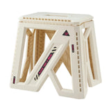 Maxbell Foldable Step Stool Seat Footstool Home Step Stool for Picnic Camping Garden White Large