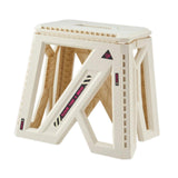 Maxbell Foldable Step Stool Seat Footstool Home Step Stool for Picnic Camping Garden White Large