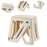 Maxbell Foldable Step Stool Seat Footstool Home Step Stool for Picnic Camping Garden White Large