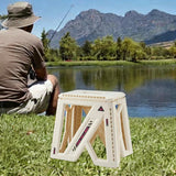 Maxbell Foldable Step Stool Seat Footstool Home Step Stool for Picnic Camping Garden White Large