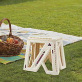 Maxbell Foldable Step Stool Seat Footstool Home Step Stool for Picnic Camping Garden White Large