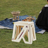 Maxbell Foldable Step Stool Seat Footstool Home Step Stool for Picnic Camping Garden White Large